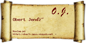 Obert Jenő névjegykártya