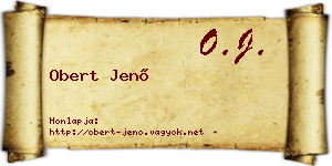 Obert Jenő névjegykártya