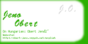 jeno obert business card